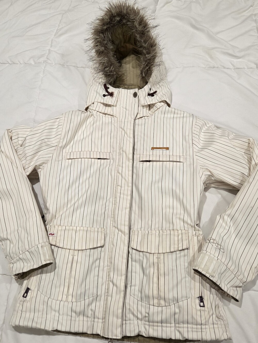 Foursquare Dahlia Pinstripe 10K Snowboard Jacket S